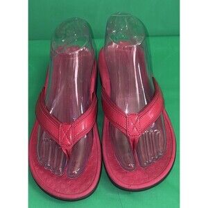 VIONIC Tide II Toe Post Orthaheel Sandals Flip Flops Leather PINK Fushia SZ 7.5